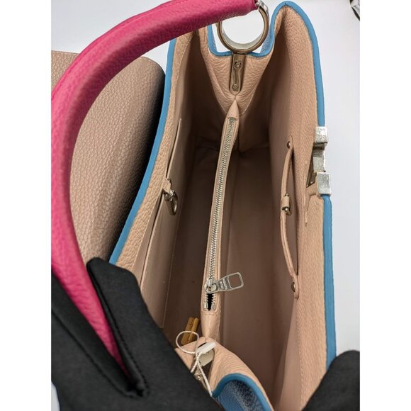 Pre-owned Louis Vuitton Taurillon Capucines MM Tote Blue - Picture 5 of 13